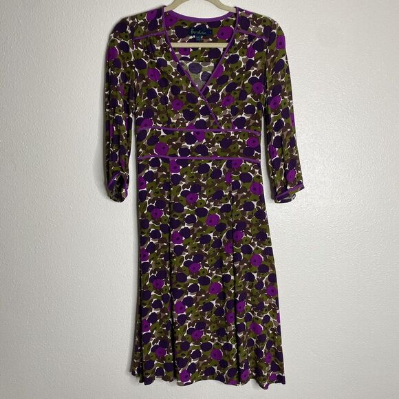 Boden‎ Floral Midi Dress 100% Viscose WH160 Size UK 8R - Picture 1 of 5